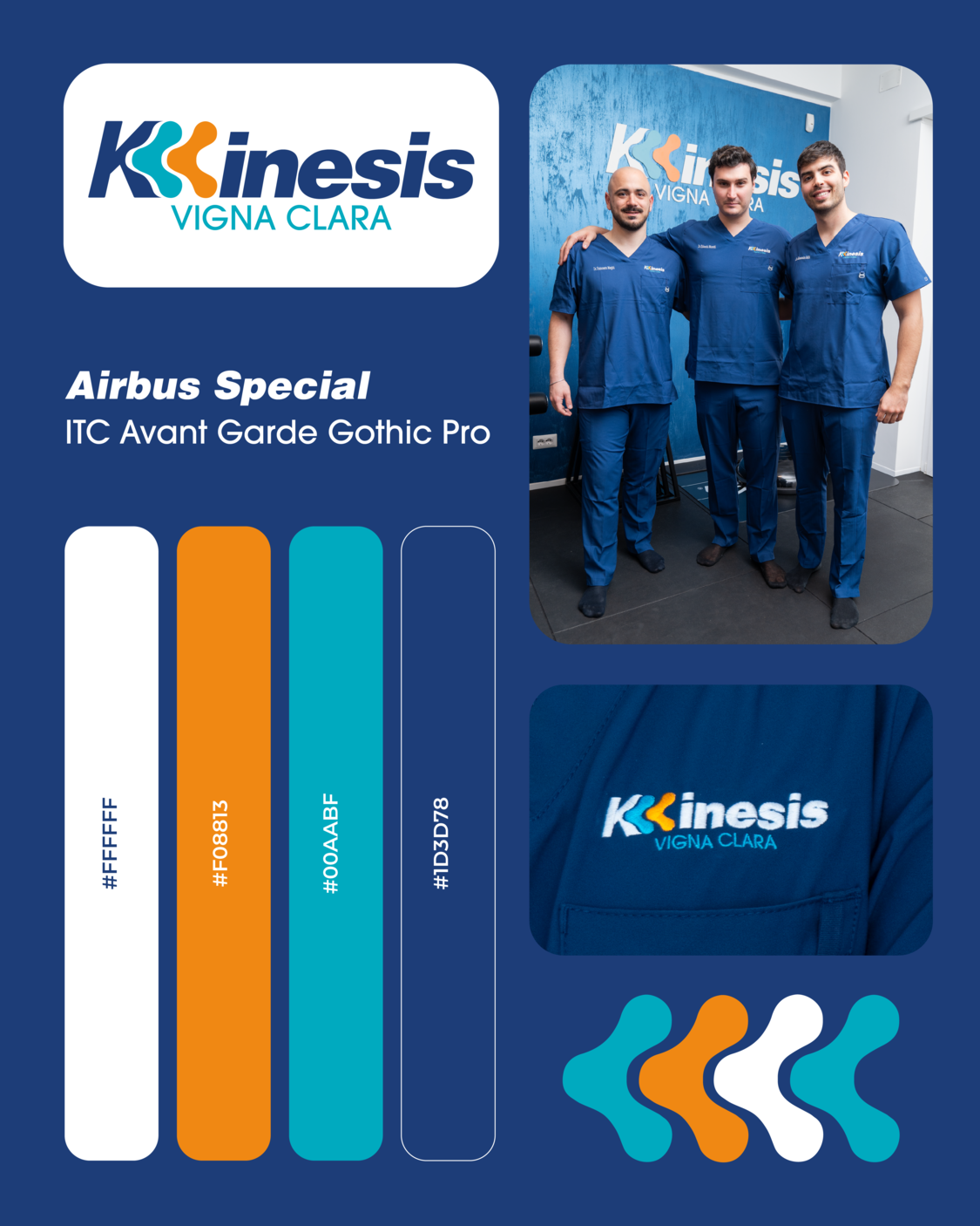 Progetto branding Kinesis - applicazione coordinata